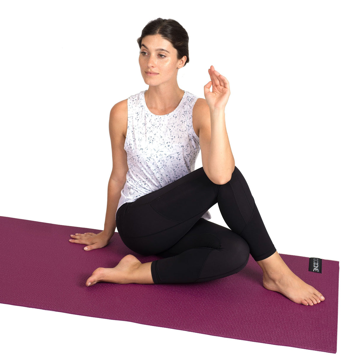 4mm PVC Lotus Print Yoga Mat – 24 x 68 – Purple – GoZone