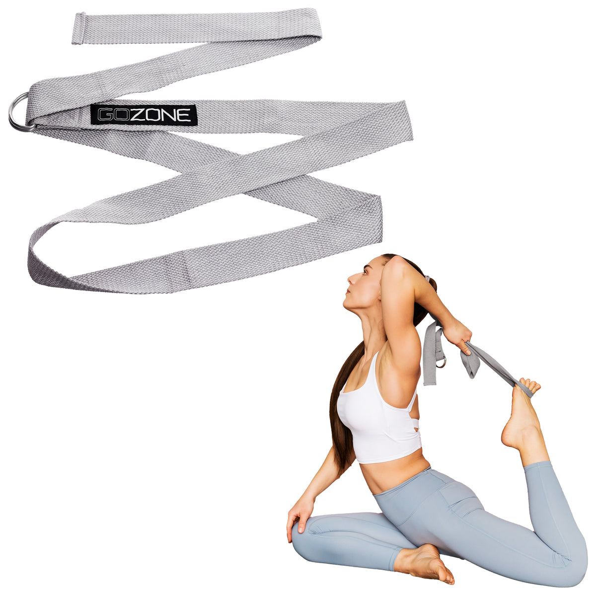 JOGI Yoga Strap, Grey, 6 Ft - 1 ea