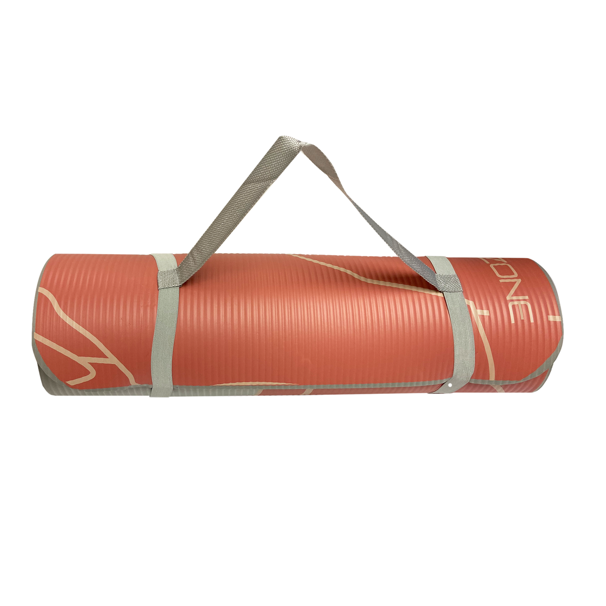 10mm Abstract Mountain Range Exercise Mat – Grey/Dark Peach