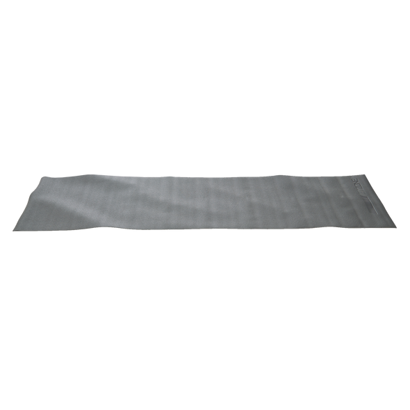 Vue latérale d'un tapis de yoga en PVC gris