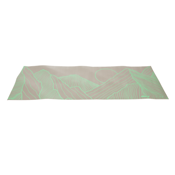 Tapis de yoga à impression montagnarde, 4mm, doublé PVC - 24" x 68" - Gris Combo