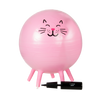 Boule de chat rose, vue de face avec pompe à main