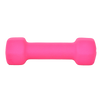 Front view, pink 2lb aerobic neoprene-coated hex dumbbell