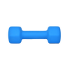 Blue neoprene dumbbell shot from above