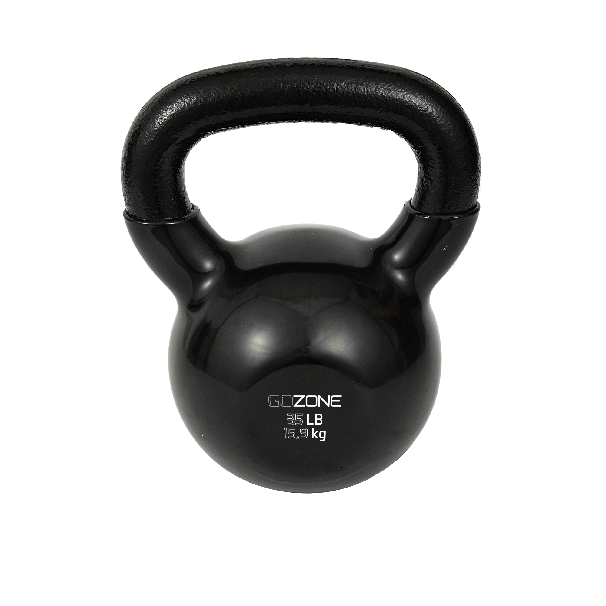 35lb Vinyl Dipped Cast Iron Kettlebell Black GoZone GoZone Canada
