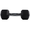 Rubber-coated 15lb dumbbell with chrome grip