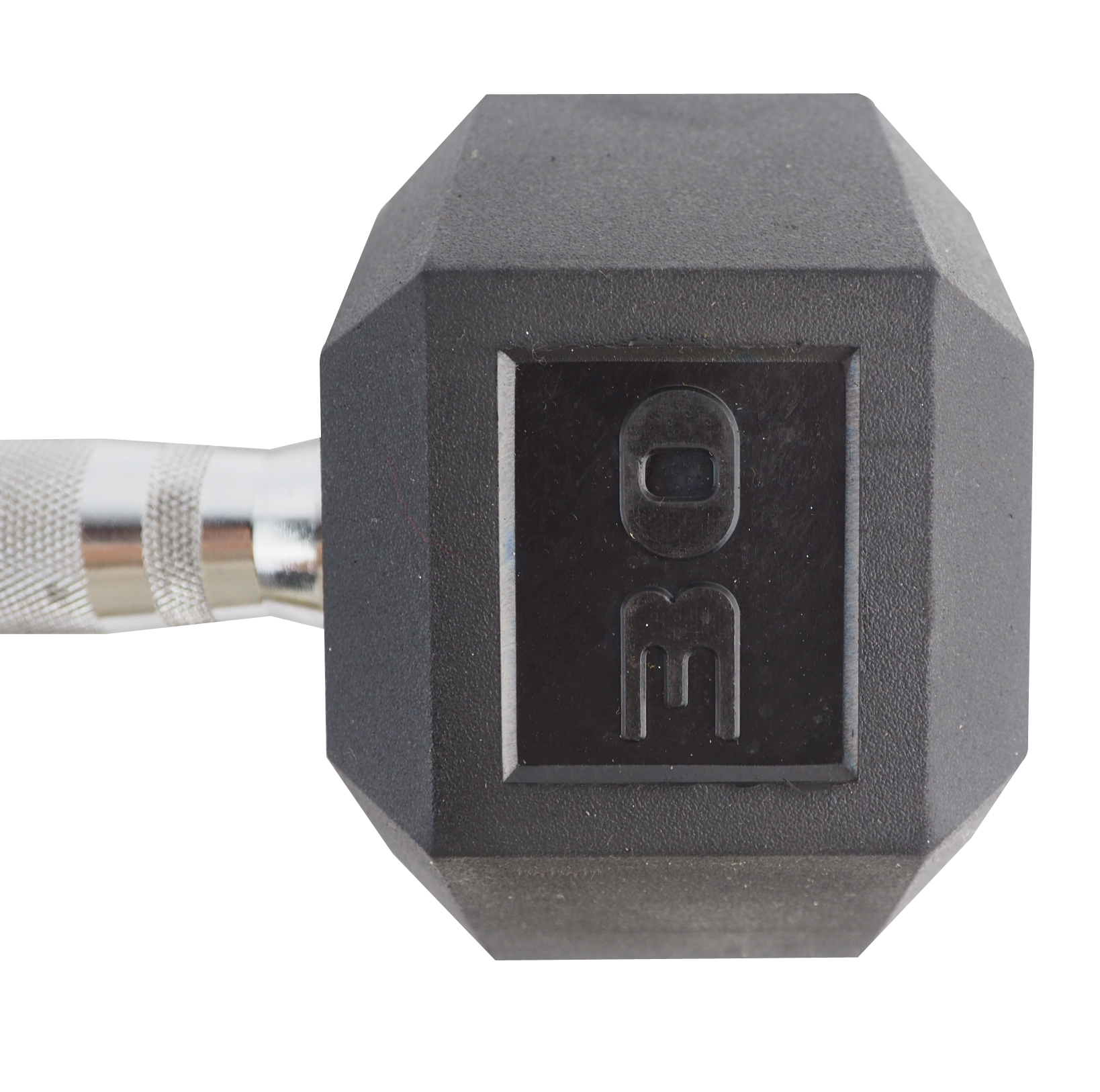 30lb Rubber Coated Hex Dumbbell Black Chrome GoZone GoZone Canada