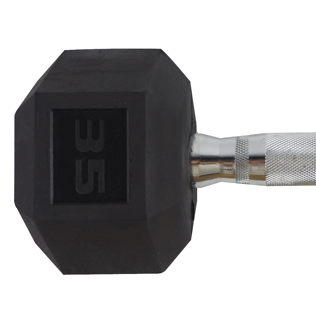 35lb Rubber Coated Hex Dumbbell Black Chrome GoZone GoZone Canada