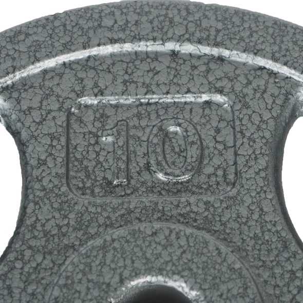 Closeup of the 10 on the 10lb weight plate