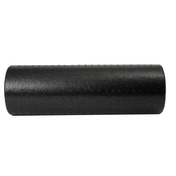 Front view, black 18" foam roller