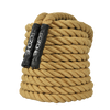 20ft battle rope, natural rope color, coiled up neatly