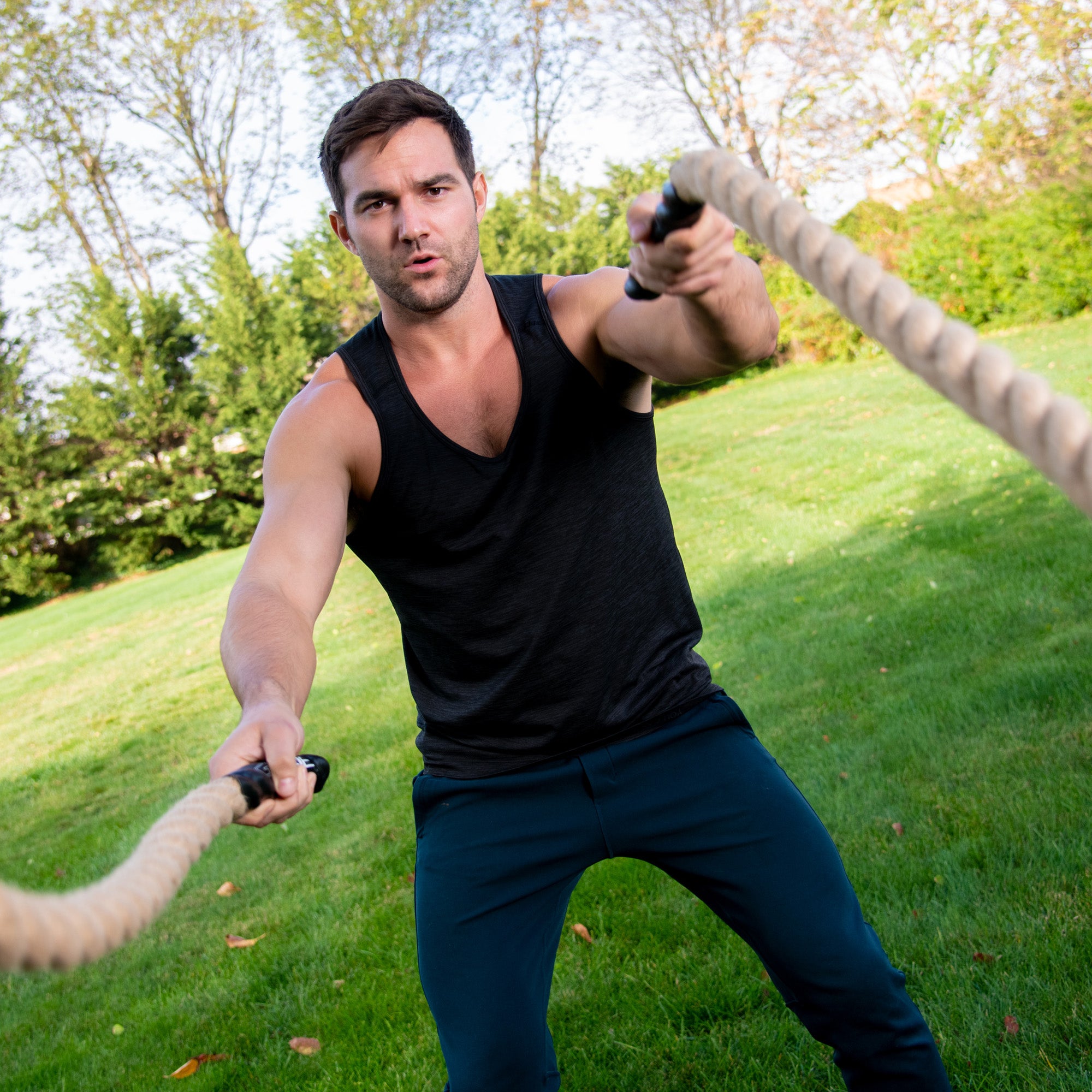 Gozone Speed Rope 20ft Battle Rope – Natural/Black – GoZone – GoZone Canada