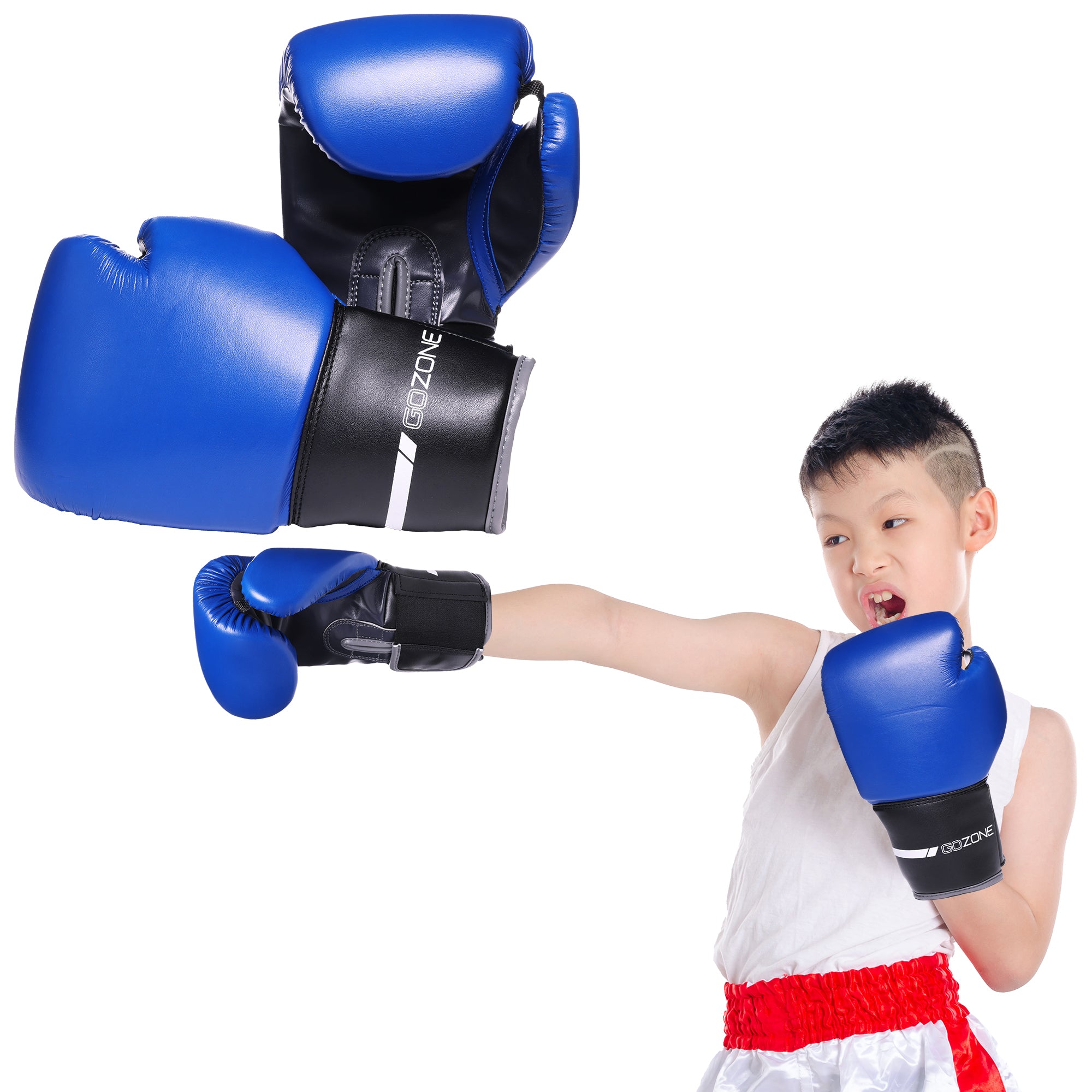 8oz Youth Pro-Style Boxing Gloves – Blue/Black – GoZone – GoZone