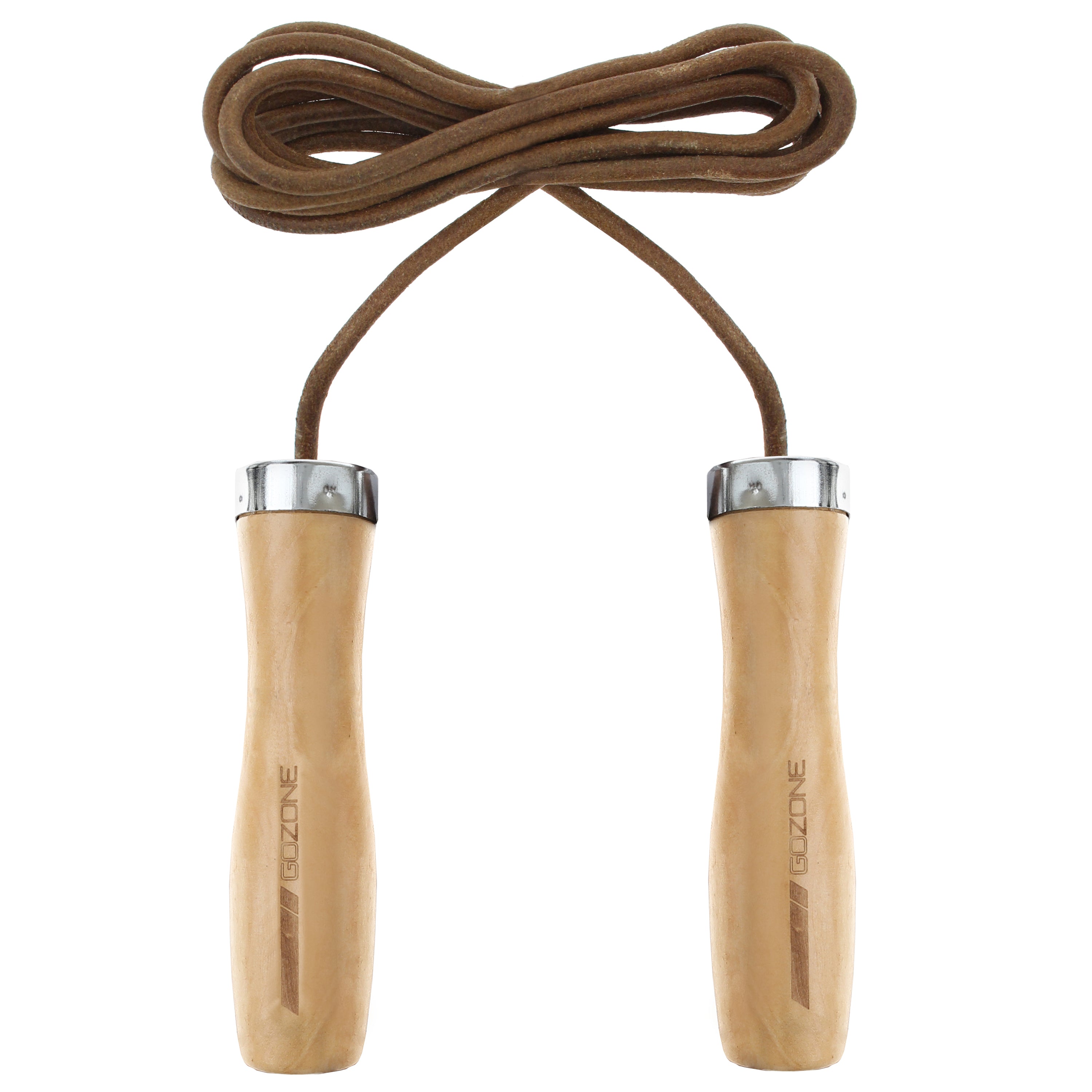 Leather Jump Rope – Natural/Wood – GoZone – GoZone Canada