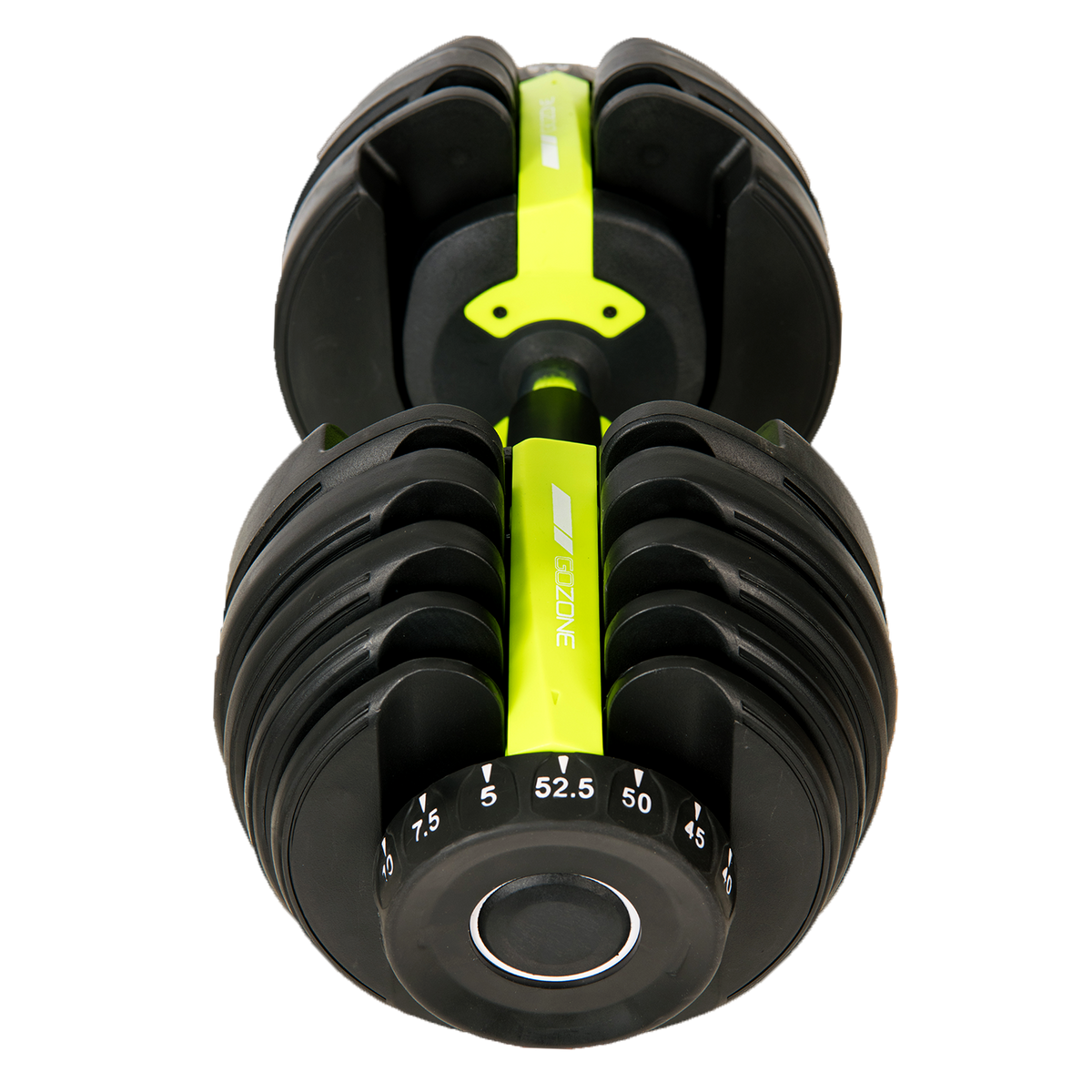 10lb-52.5lb Adjustable Dumbbell – Black/Green – GoZone – GoZone Canada