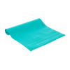 Teal PVC yoga mat, partially unrolled