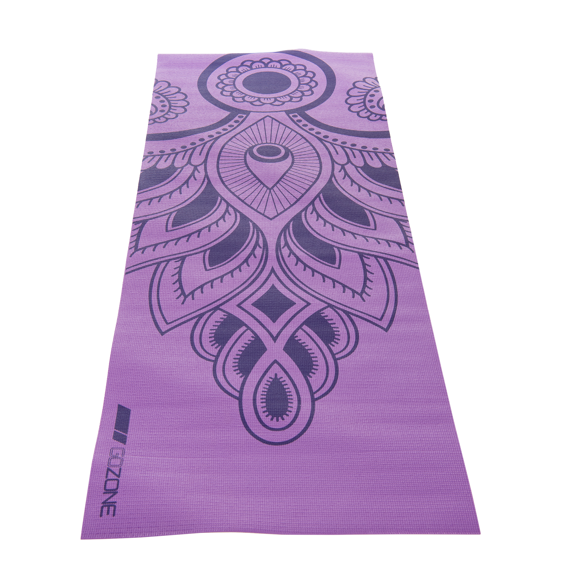 4mm PVC Lotus Print Yoga Mat – 24 x 68 – Purple – GoZone