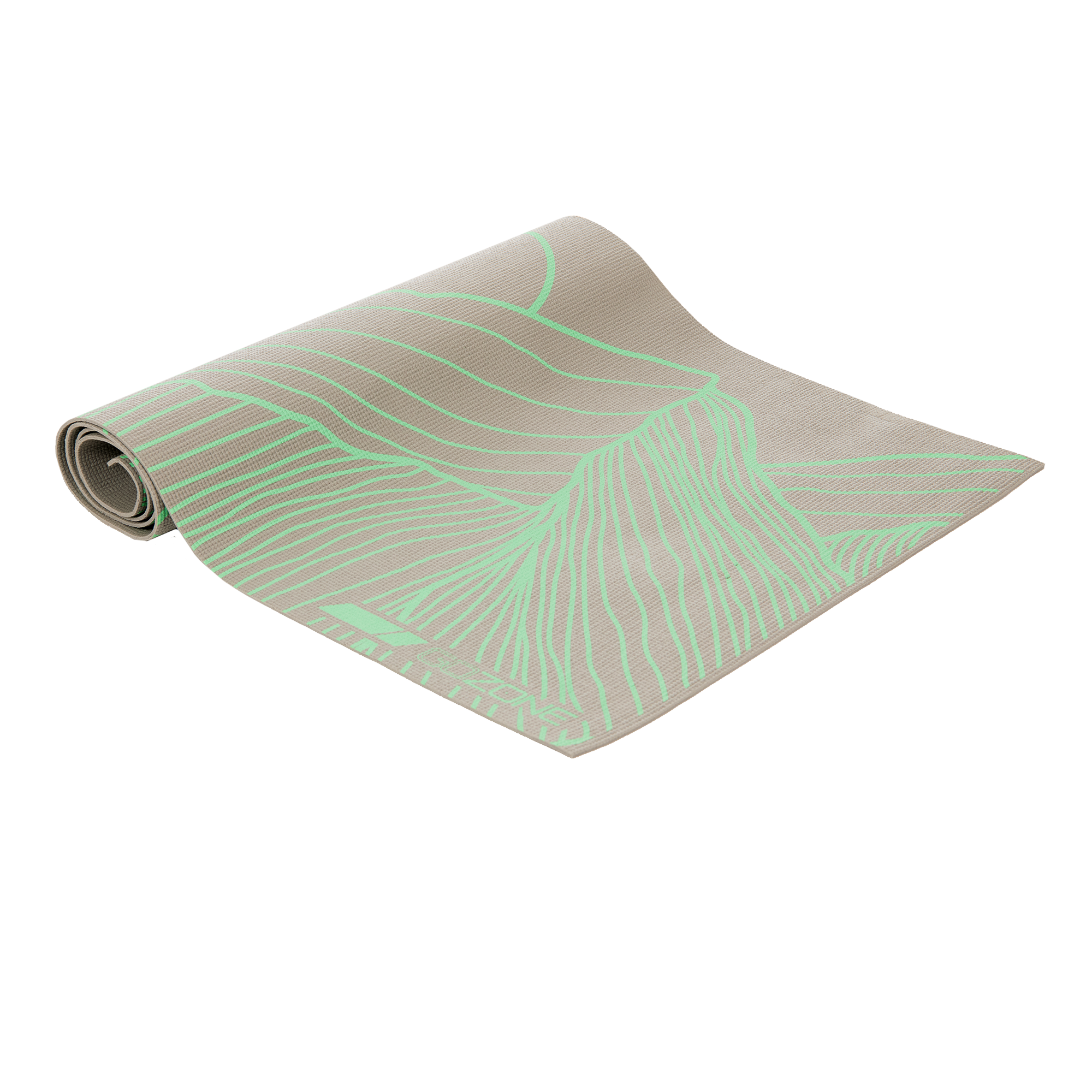 4mm PVC Lined Mountains Print Yoga Mat – 24 x 68 – Grey – GoZone