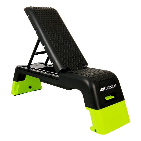 Adjustable Bench Step Deck w Resistance Bands Black Green GoZone GoZone Canada