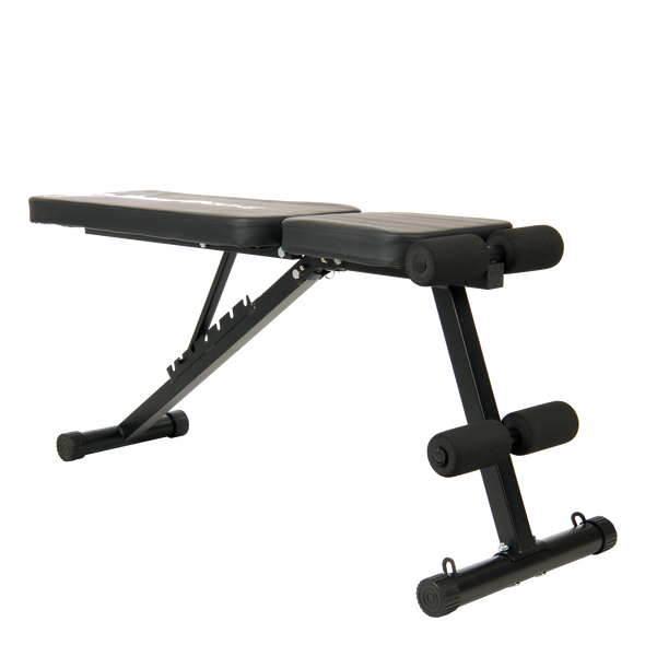 Foldable Weight Bench with Resistance Bands – Black