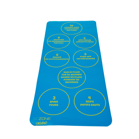 Toss & go activity mat laying flat, exercise side up