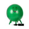 Green Happy Guy Stay and Play ball, front view with air pump