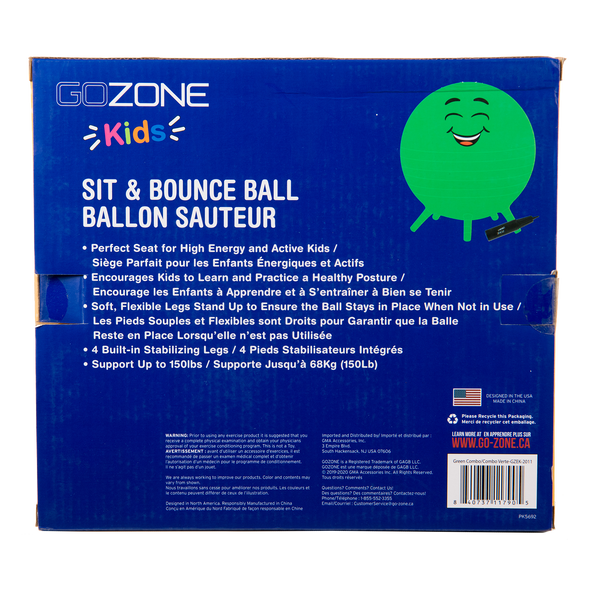 Green Stay and Play ball packaging (back)