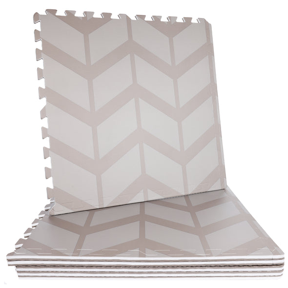 Chevron Printed Fashion Home Flooring - 24" x 24" - 6 Pack Padded Fitness Tiles