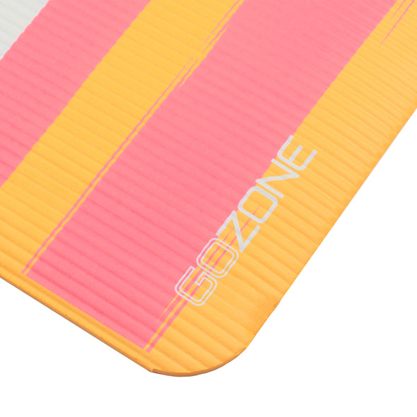 10mm Brushed Stripe Printed Exercise Mat with MicroFresh - 24" x 72" – Orange Combo