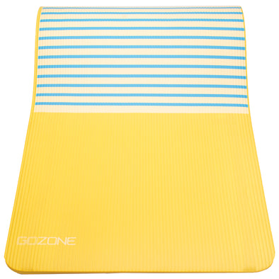 10mm Abstract Sunset Printed Exercise Mat with MicroFresh - 24" x 72" – Yellow Combo