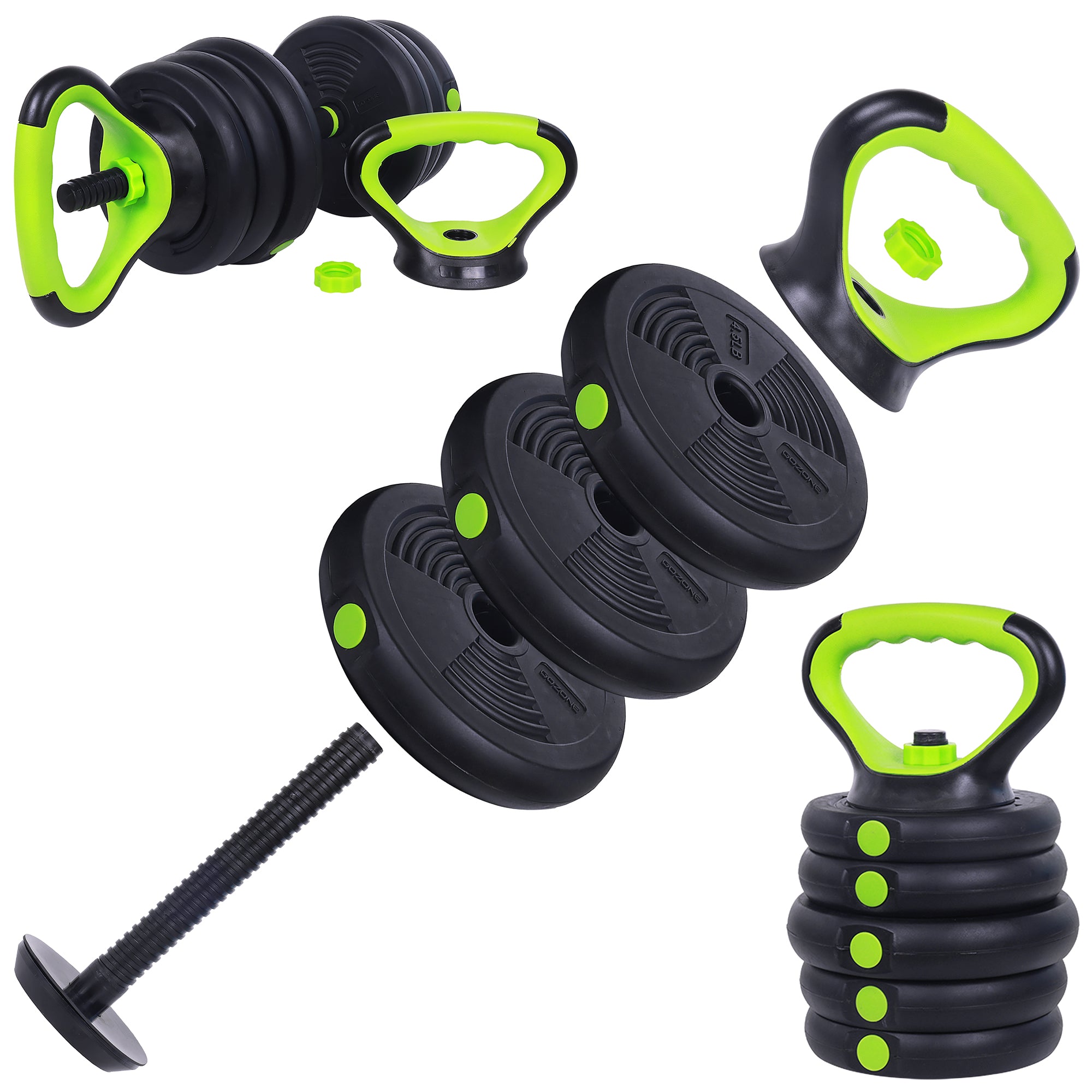 50 LB Multi-Use Weight Set - Green/Black – GoZone Canada
