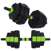 40 LB Adjustable Dumbbell/Weight Set - Black/Green