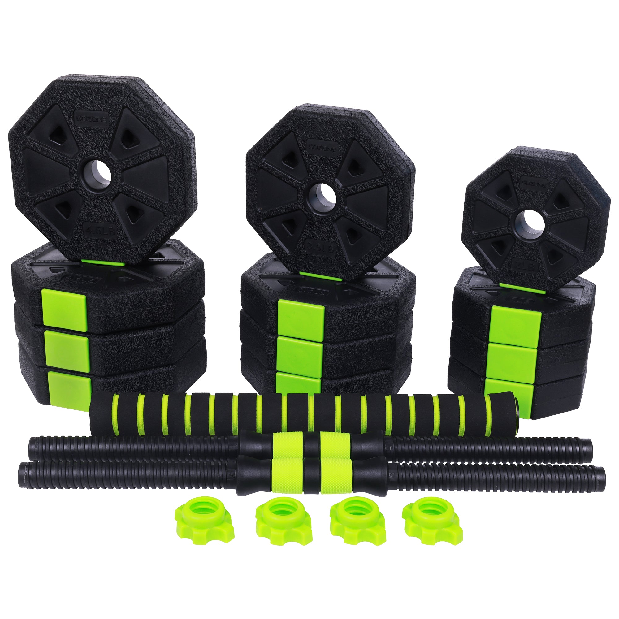 40 LB Adjustable Dumbbell/Weight Set - Black/Green – GoZone Canada